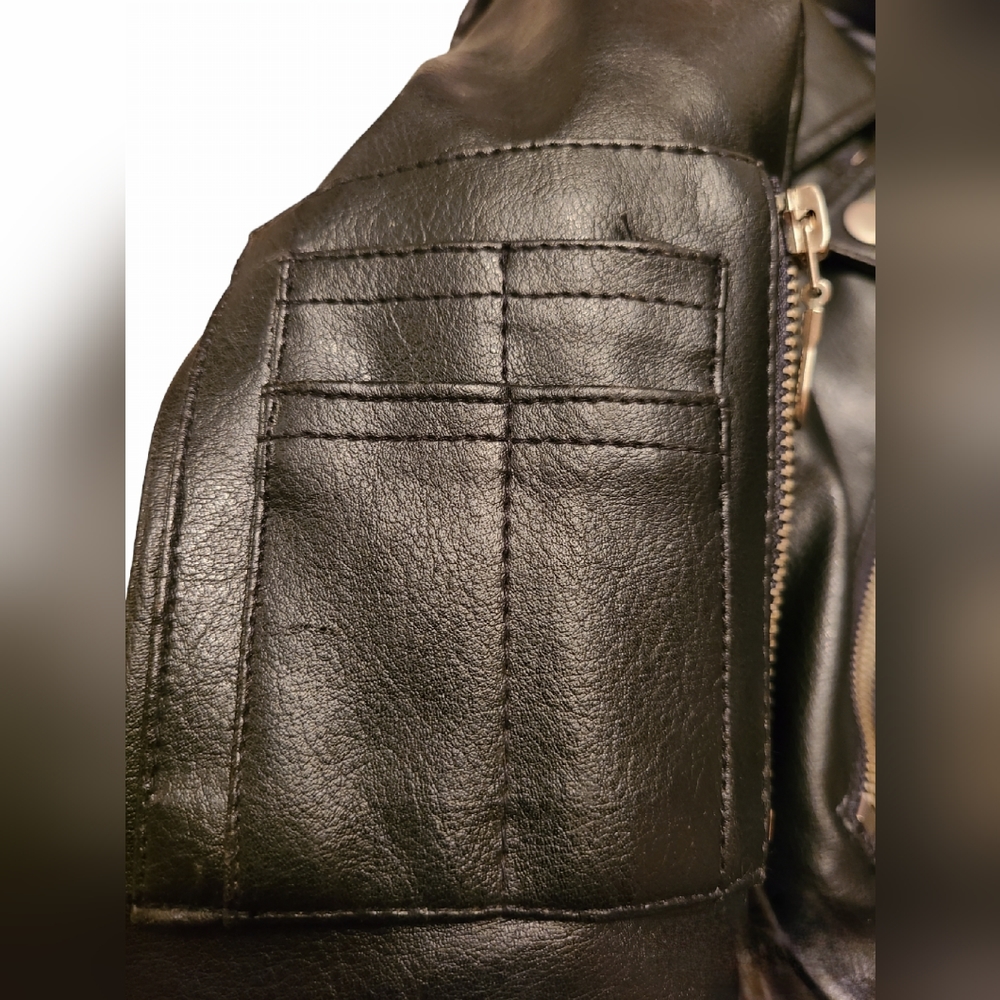 Black Childs size 7 leather coat - Picture 8 of 16